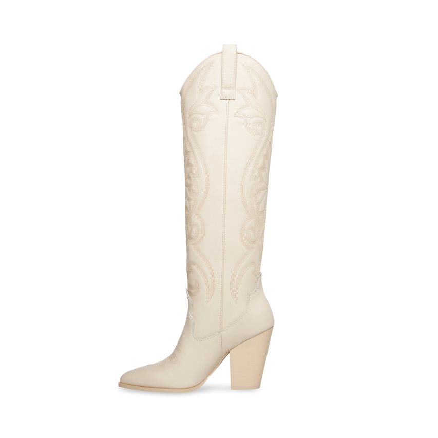 White Steve Madden Lasso Leather Women's Knee-high Boots | PH 5941YTI